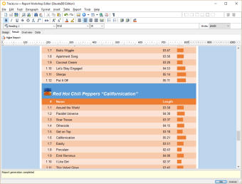 Editor de informes para ElevateDB (un informe sobre los datos de la base de datos de CDCollector)